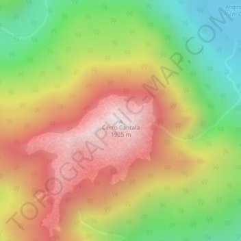 Carte topographique Cerro Cantala, altitude, relief