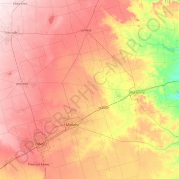 Carte topographique Martin, altitude, relief