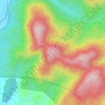 Carte topographique Bukit Naning, altitude, relief