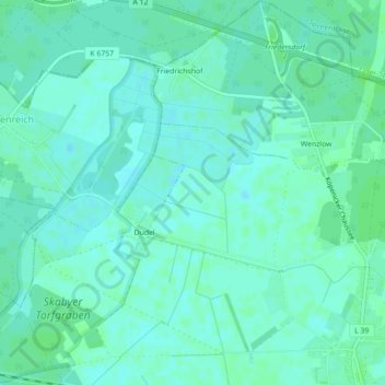 Carte topographique Prage, altitude, relief