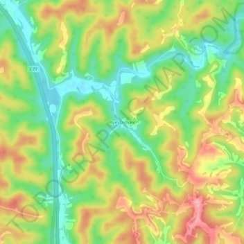 Carte topographique Plum Orchard, altitude, relief