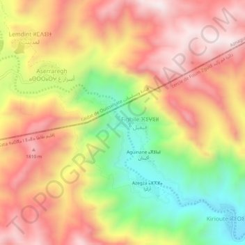 Carte topographique Fifird, altitude, relief