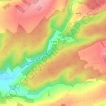 Carte topographique Envers du Val Saint-Etienn, altitude, relief