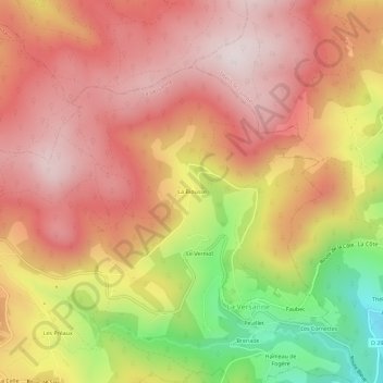 Carte topographique La Biousse, altitude, relief