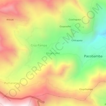 Carte topographique Huancane, altitude, relief