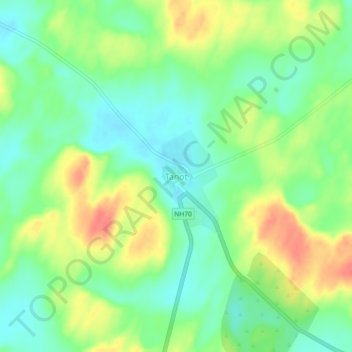 Carte topographique Tanot, altitude, relief