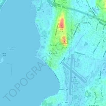 Carte topographique Brightview, altitude, relief