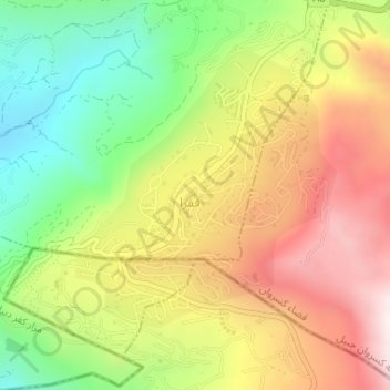 Carte topographique Faqra club, altitude, relief