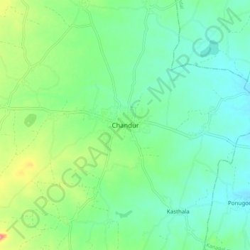 Carte topographique Chandur, altitude, relief