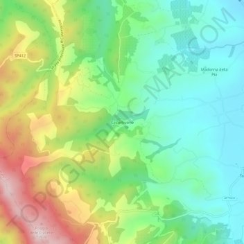 Carte topographique Castelbuono, altitude, relief