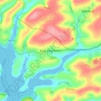 Carte topographique East Charleton, altitude, relief