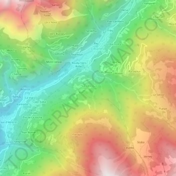 Carte topographique Suc, altitude, relief