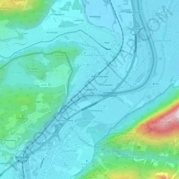 Carte topographique Klausfeld, altitude, relief