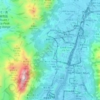 Carte topographique Ho Tin Tsuen, altitude, relief