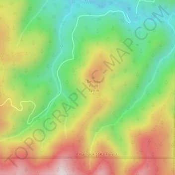 Carte topographique Landslide, altitude, relief
