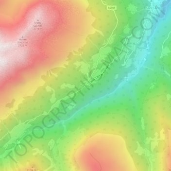 Carte topographique Arnoga, altitude, relief