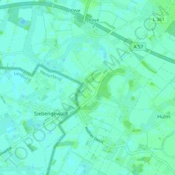 Carte topographique Gaesdonck, altitude, relief