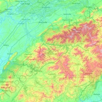 Carte topographique Graham, altitude, relief