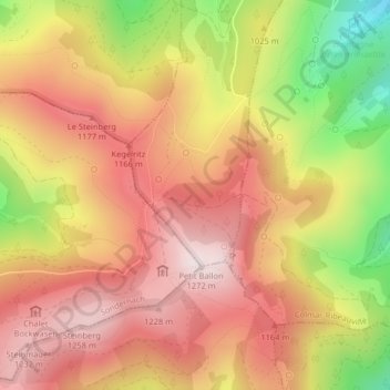 Carte topographique Kahlenwasen, altitude, relief