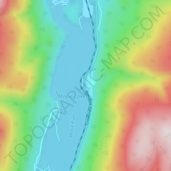 Carte topographique Moyie, altitude, relief