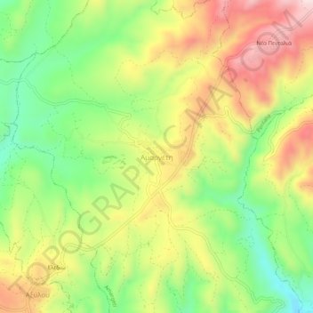 Carte topographique Amargeti, altitude, relief