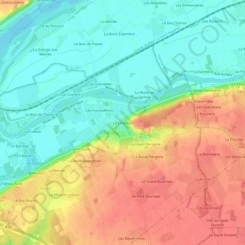 Carte topographique Le Château, altitude, relief
