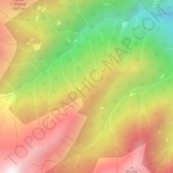 Carte topographique Fontana dell' Albi, altitude, relief