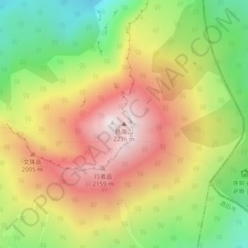 Carte topographique Mount Chōkai, altitude, relief