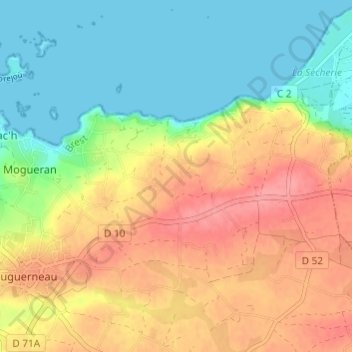 Carte topographique Mezeozen, altitude, relief