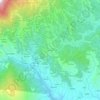 Carte topographique Crocemosso, altitude, relief