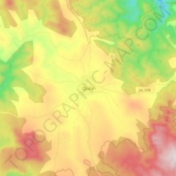 Carte topographique Quila, altitude, relief