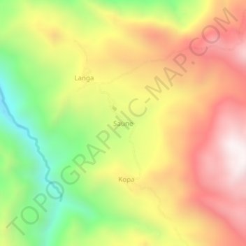 Carte topographique Saune, altitude, relief