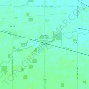 Carte topographique Graytown, altitude, relief