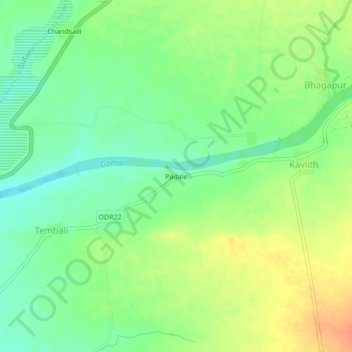 Carte topographique Padale, altitude, relief