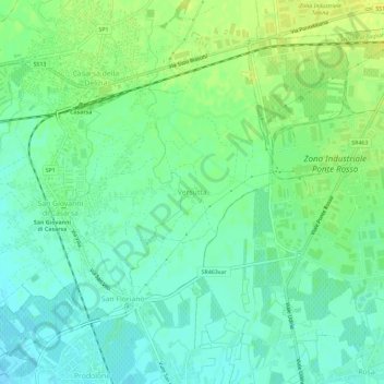 Carte topographique Versutta, altitude, relief