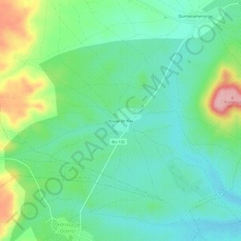 Carte topographique Boada de Roa, altitude, relief