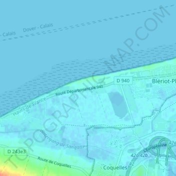 Carte topographique Les Salines, altitude, relief