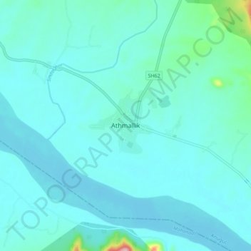 Carte topographique Athmallik, altitude, relief