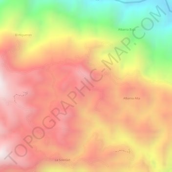 Carte topographique Albania, altitude, relief