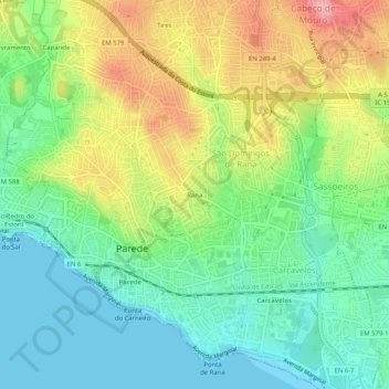 Carte topographique Rana, altitude, relief