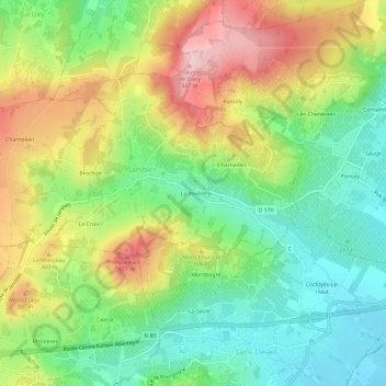 Carte topographique La Rivière, altitude, relief