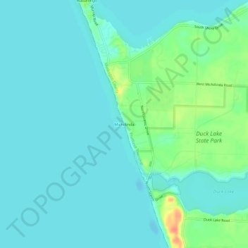 Carte topographique Michillinda, altitude, relief
