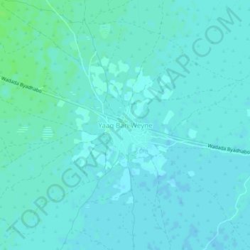 Carte topographique Yaaq Bari Weyne, altitude, relief