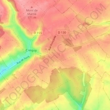 Carte topographique Les Maisonnettes, altitude, relief