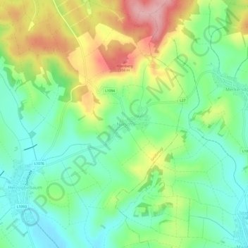 Carte topographique Nursch, altitude, relief