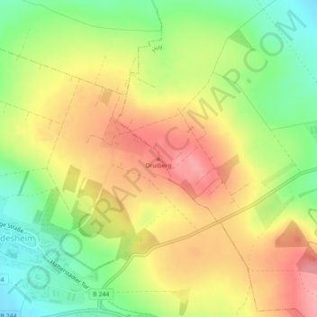 Carte topographique Druiberg, altitude, relief
