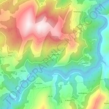 Carte topographique Langrave, altitude, relief