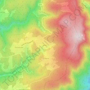 Carte topographique Joubert, altitude, relief