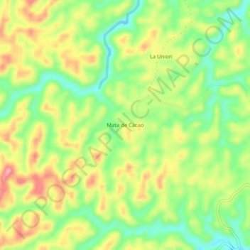 Carte topographique Mata de Cacao, altitude, relief