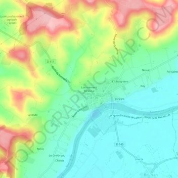 Carte topographique Lotissement Bellevue, altitude, relief